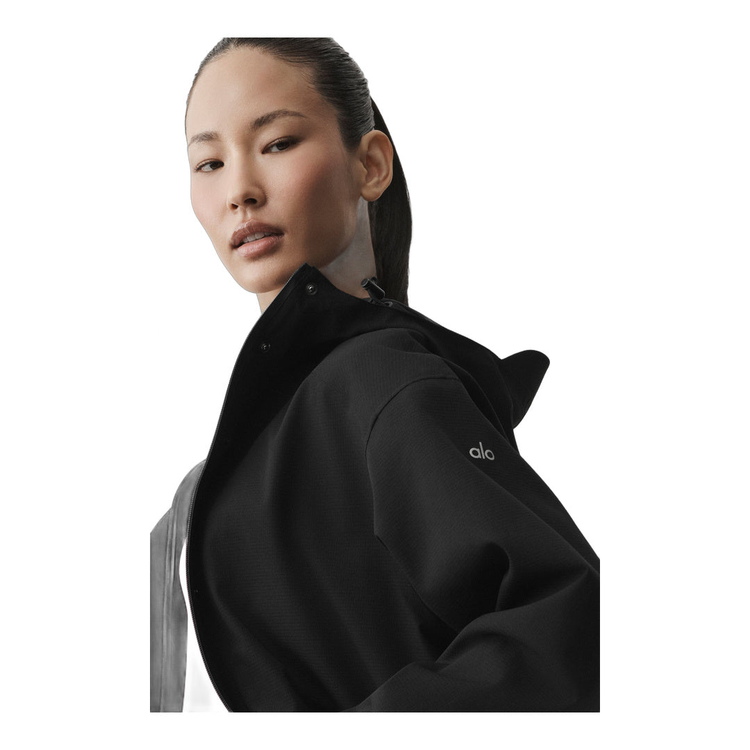 alo Rain Or Shine Long Coat - Black