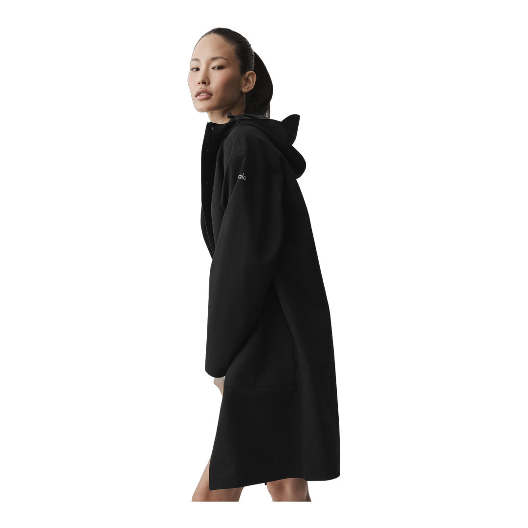 alo Rain Or Shine Long Coat - Black