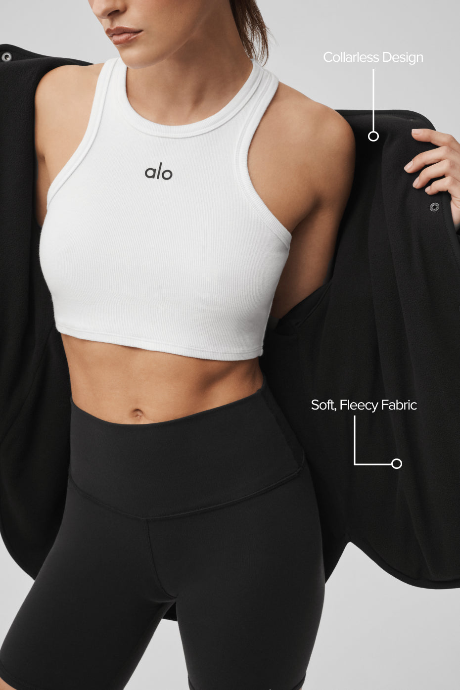 alo Polar Fleece Take Note Jacket - Black