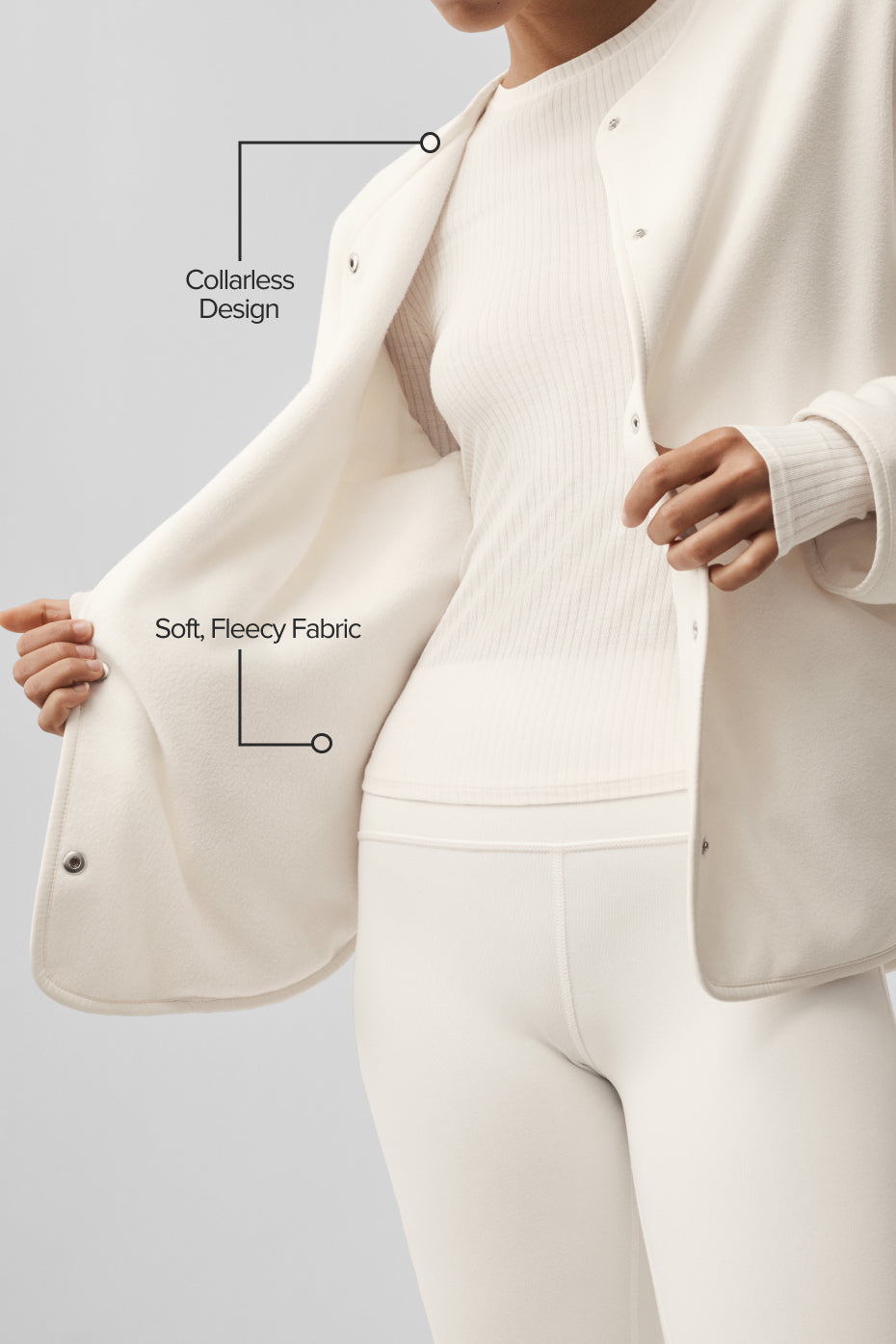 alo Polar Fleece Take Note Jacket - Ivory
