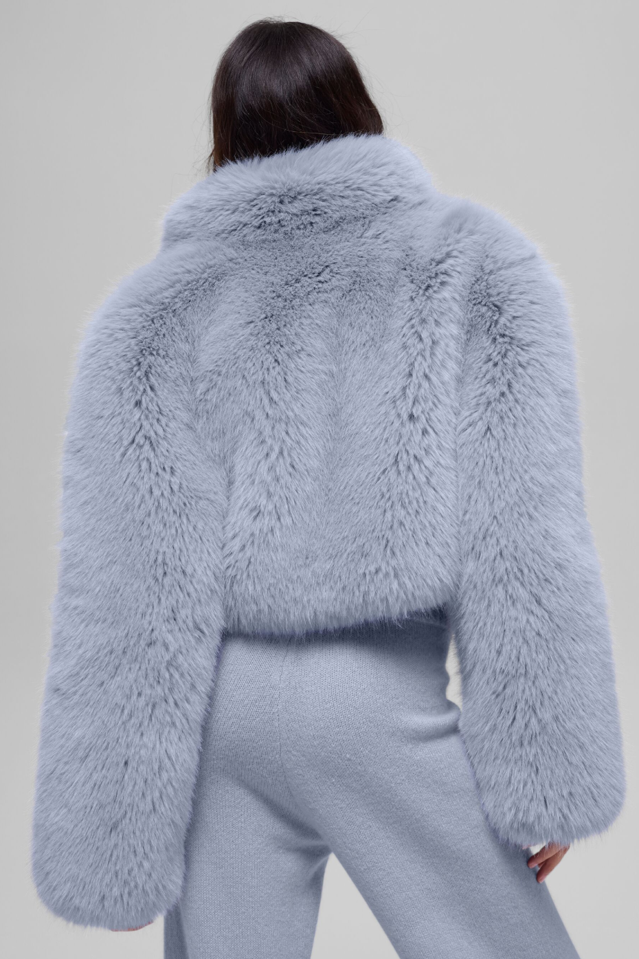 alo Opulent Faux Fur Cropped Jacket - Winter Frost