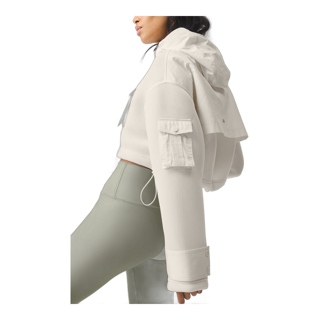 alo Cropped Engage Cargo Parka - Ivory