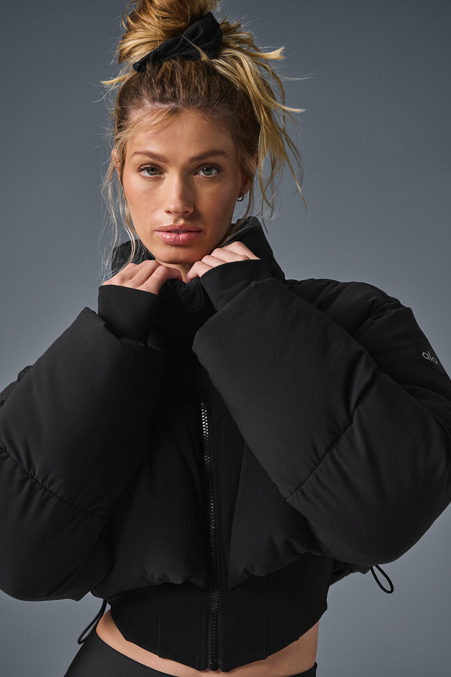 alo Main Act Corset Puffer - Black