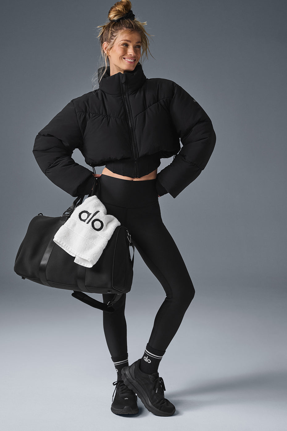 alo Main Act Corset Puffer - Black