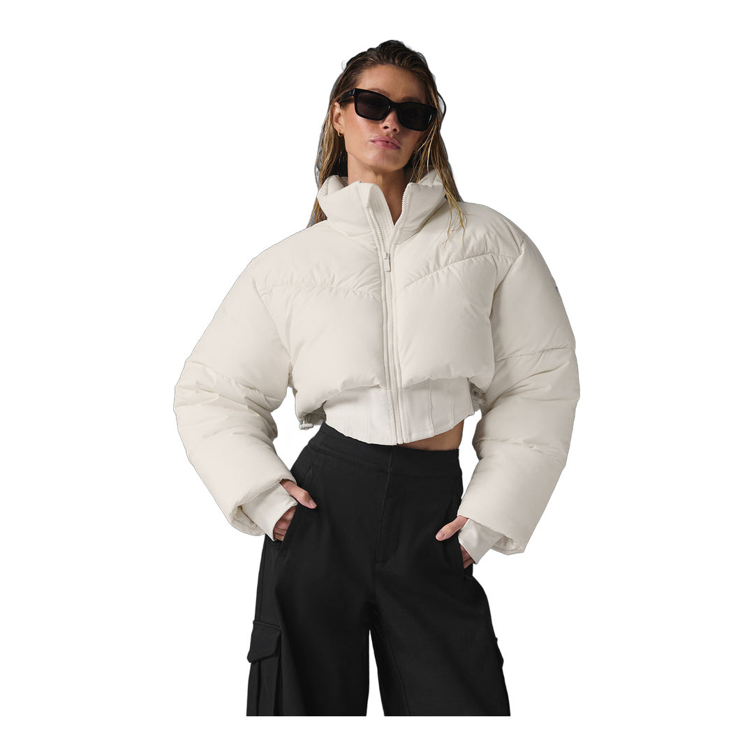 alo Main Act Corset Puffer - Ivory/Ivory