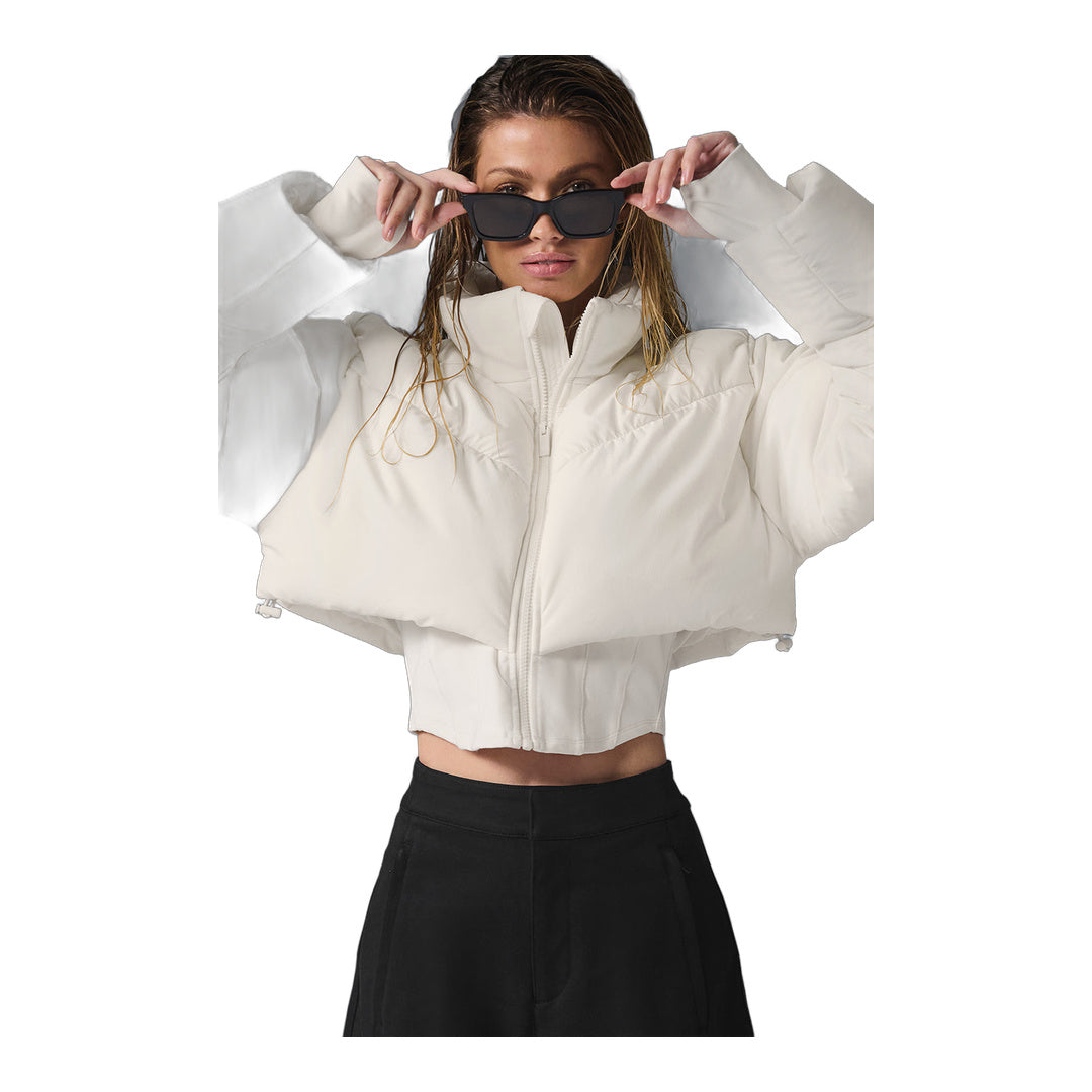 alo Main Act Corset Puffer - Ivory/Ivory