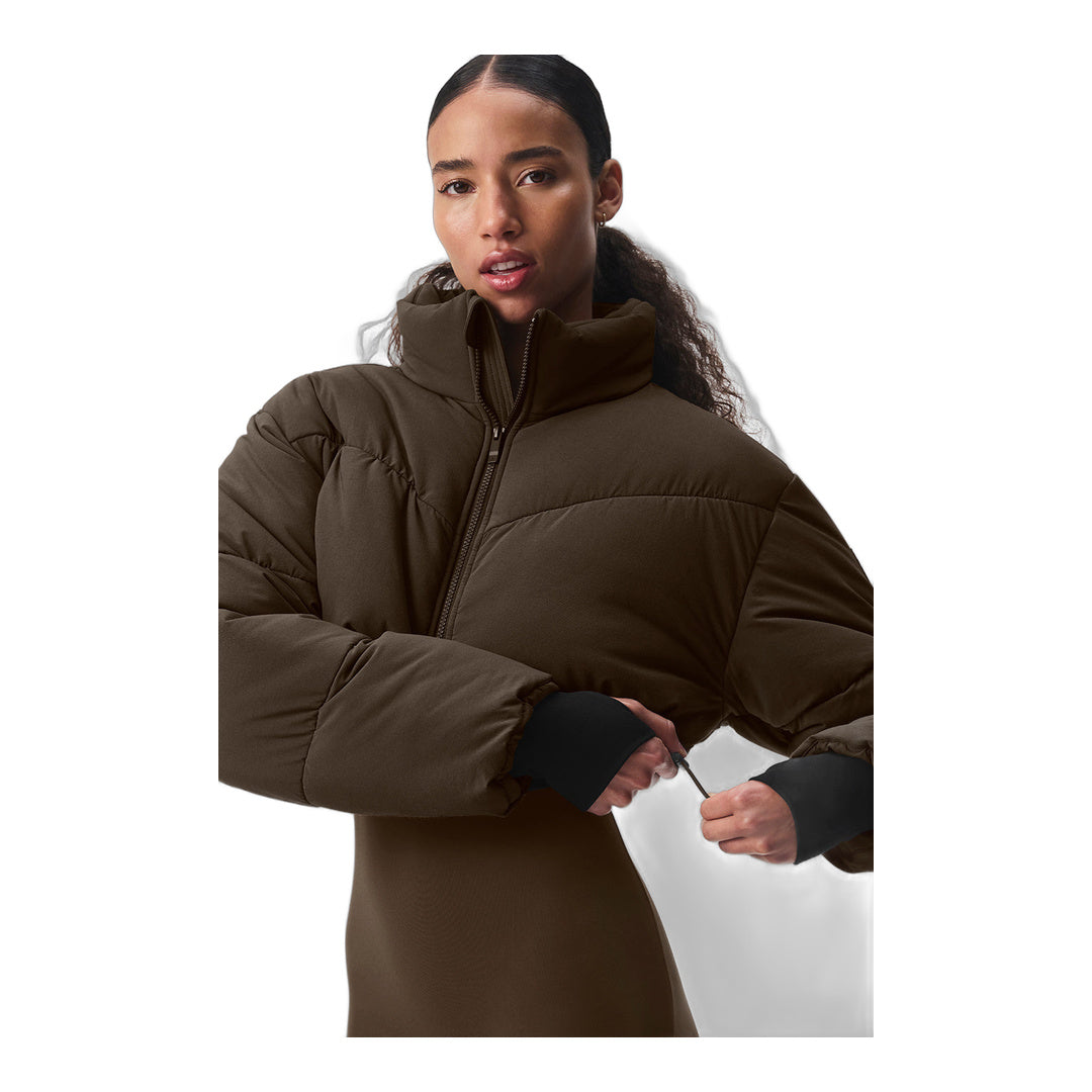 alo Main Act Corset Puffer - Espresso/Black