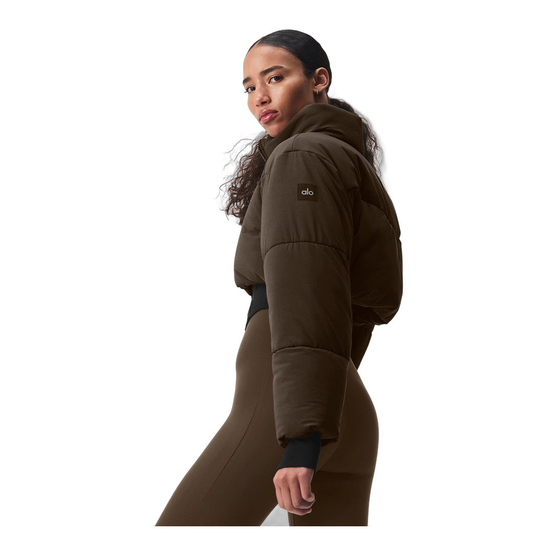 alo Main Act Corset Puffer - Espresso/Black