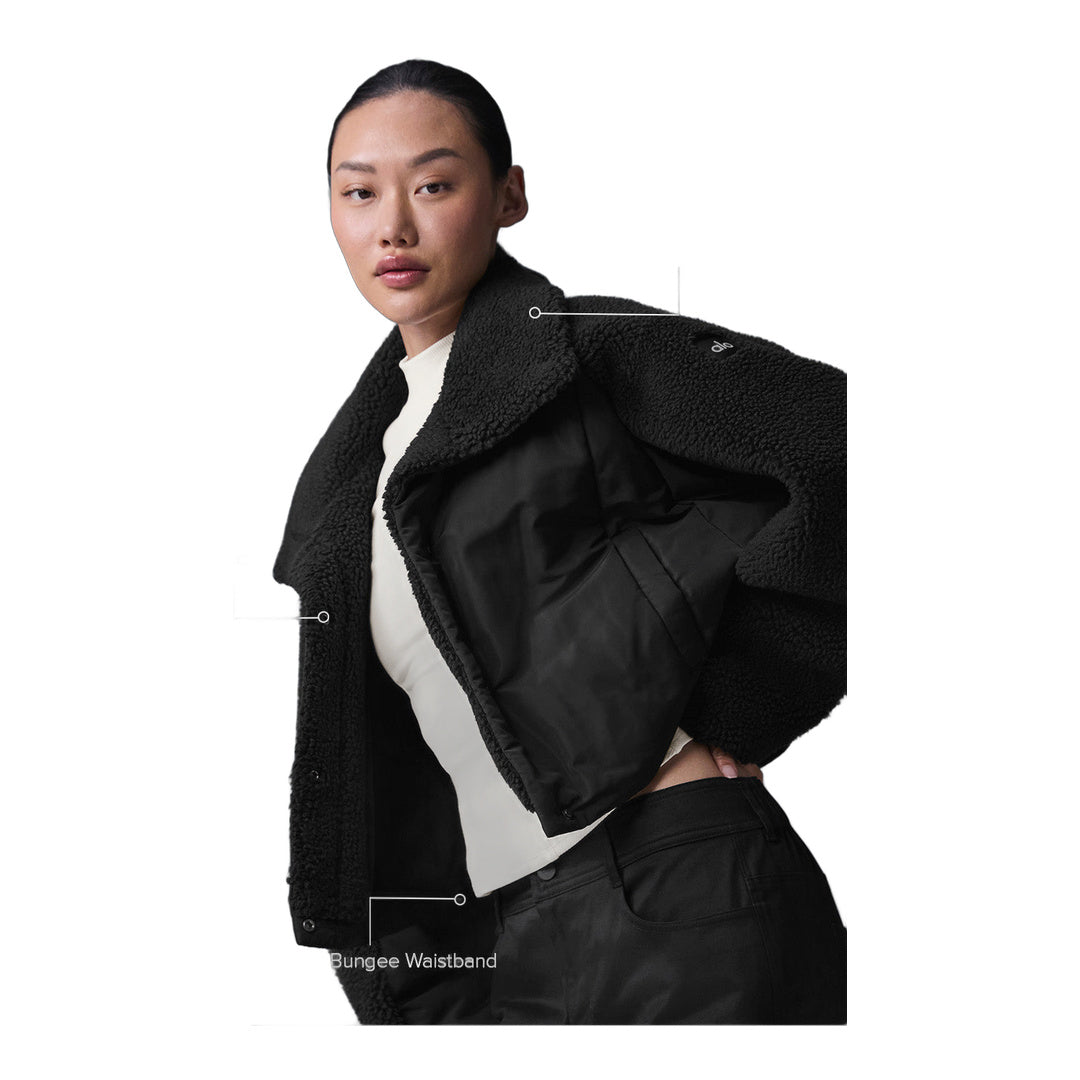 alo Sherpa Cozy Escape Puffer - Black/Black