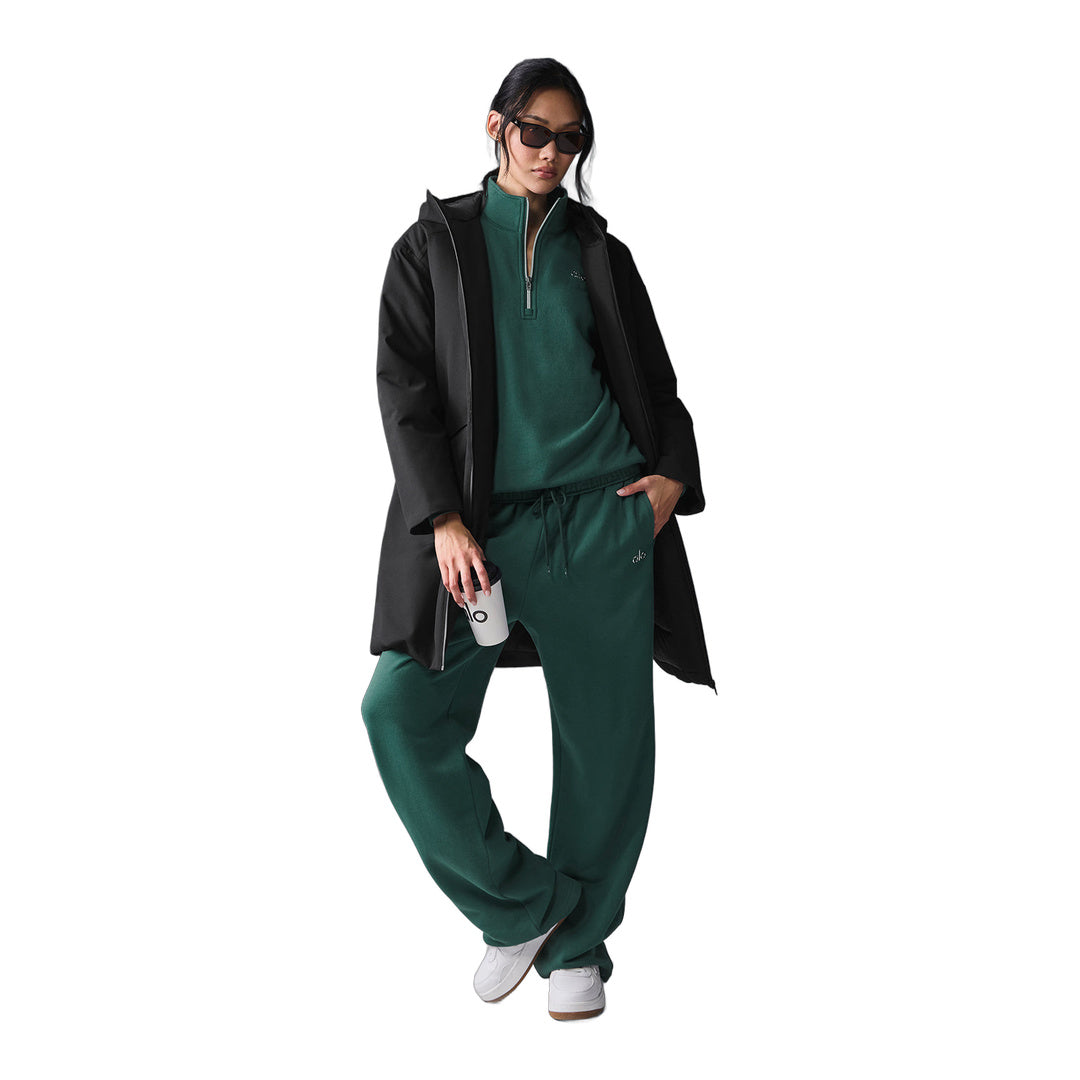alo Rain Or Shine Puffer Long Coat - Black