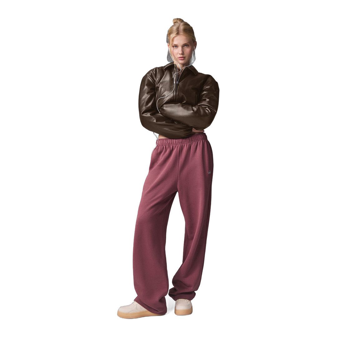 alo Faux Leather Cropped Premier Bomber - Espresso