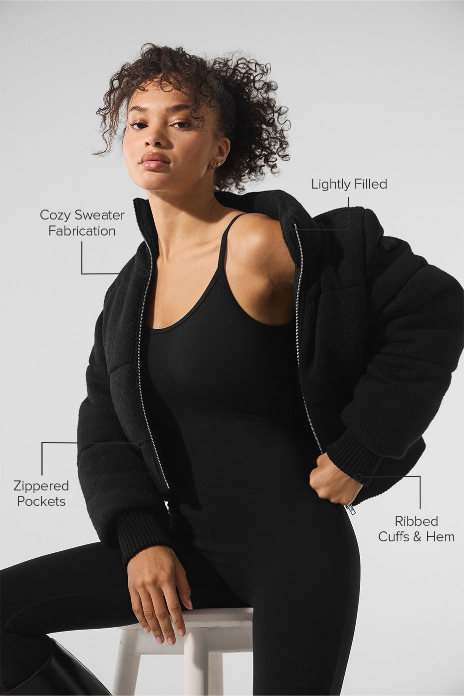 alo Darling Sweater Puffer - Black