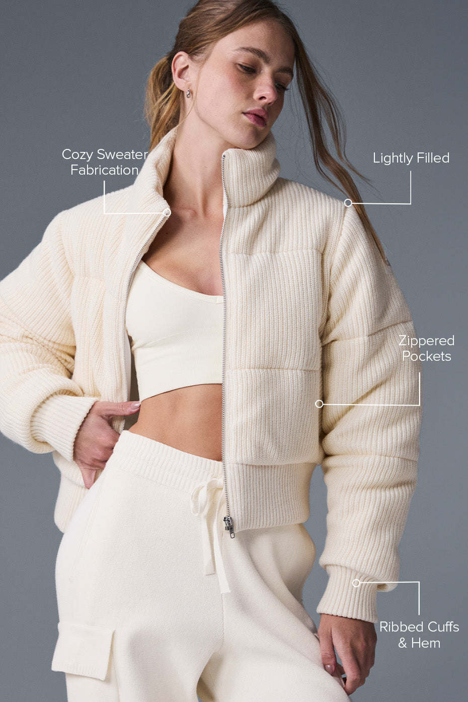 alo Darling Sweater Puffer - Ivory