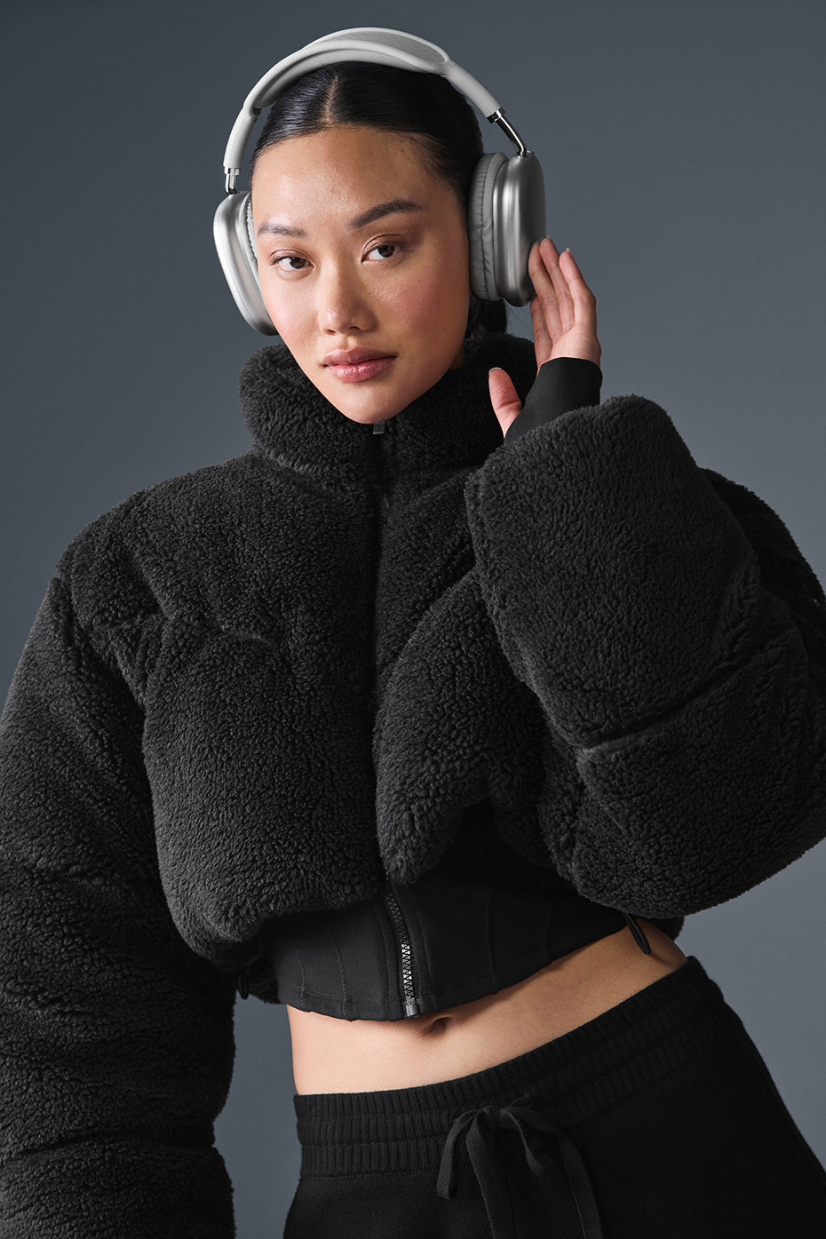 alo Sherpa Main Act Corset Puffer - Black