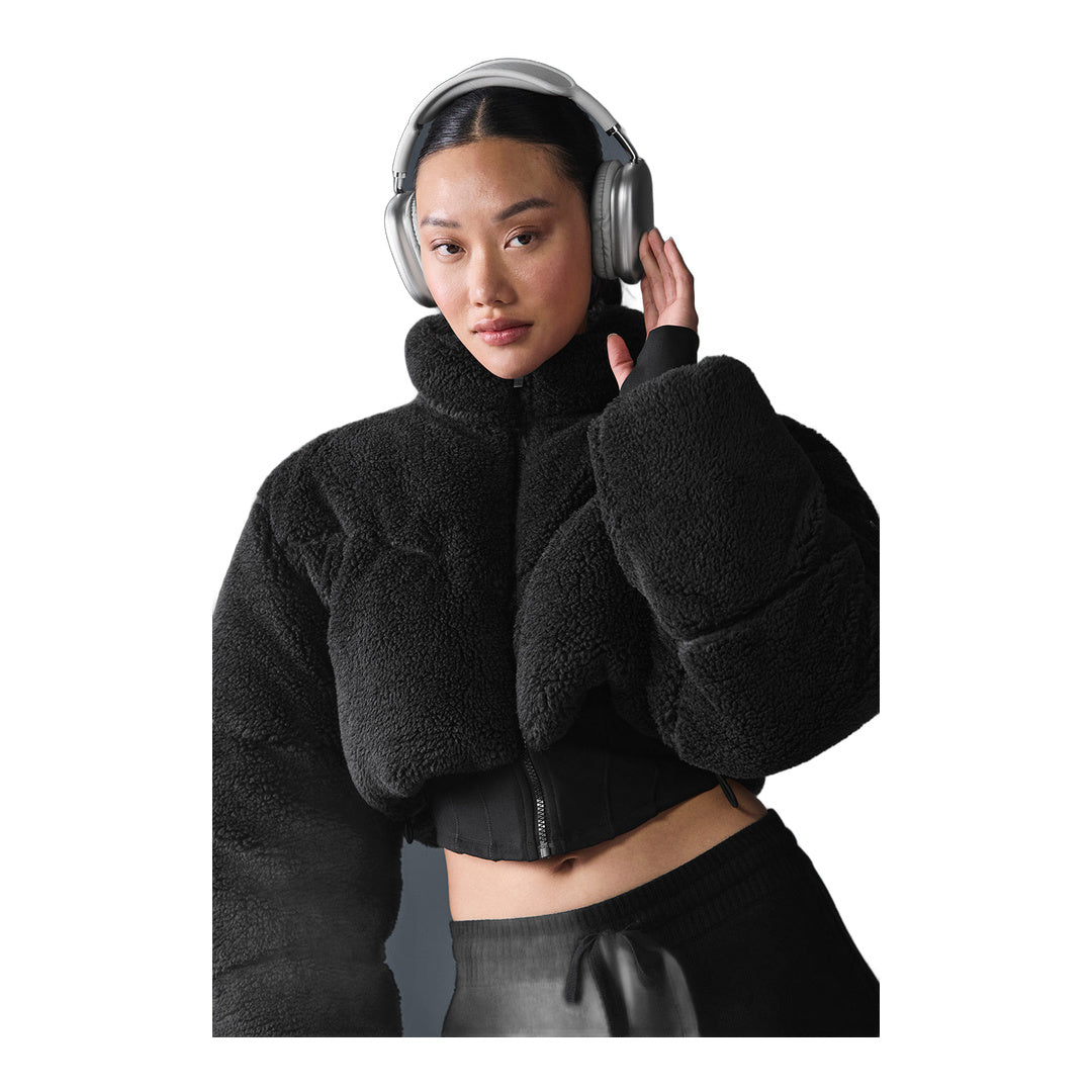 alo Sherpa Main Act Corset Puffer - Black