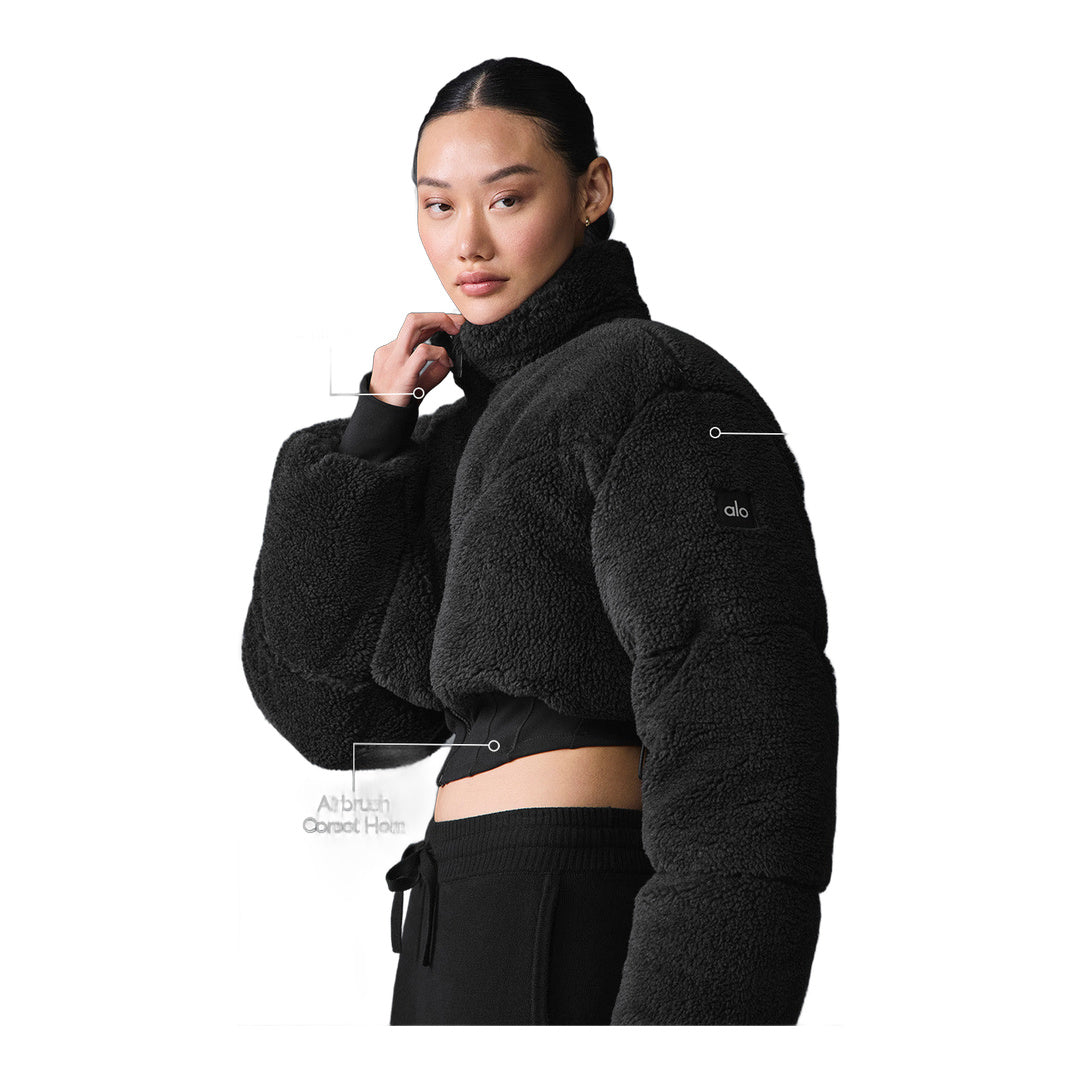 alo Sherpa Main Act Corset Puffer - Black