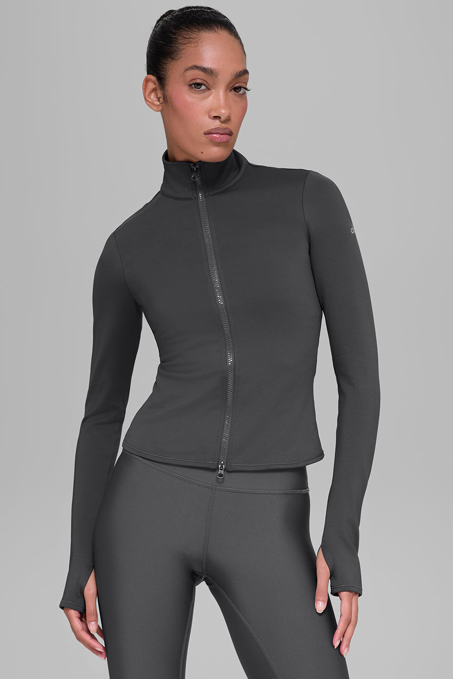 alo Airlift Winter Warm Radiant Full-Zip Jacket - Anthracite