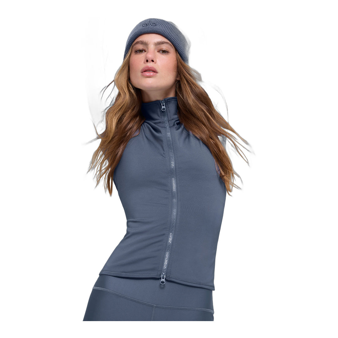 alo Airlift Winter Warm Radiant Full-Zip Jacket - Bluestone