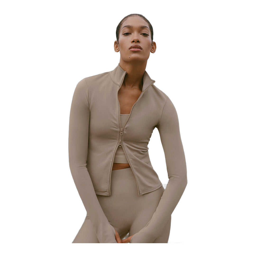 alo Airlift Winter Warm Radiant Full-Zip Jacket - Gravel