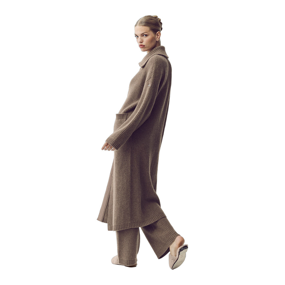 alo Cashmere Northstar Long Cardigan - Alpine Cocoa Heather