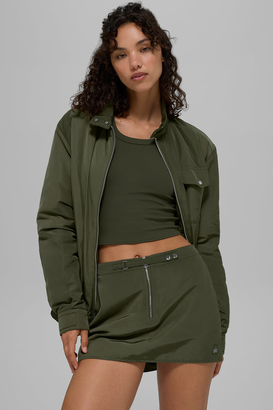 alo Work It Bomber - Green Olive
