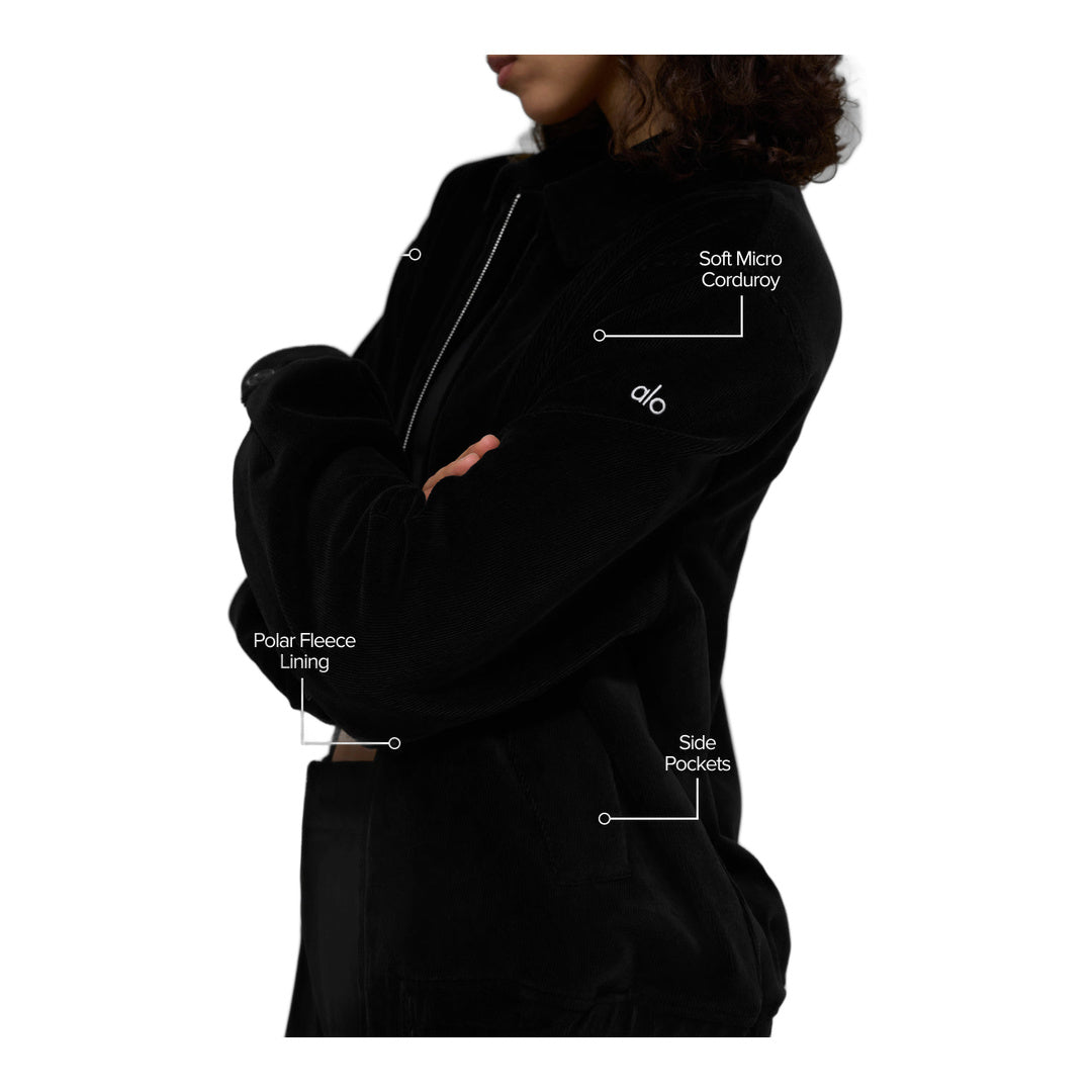 alo Micro Corduroy On Duty Jacket - Black