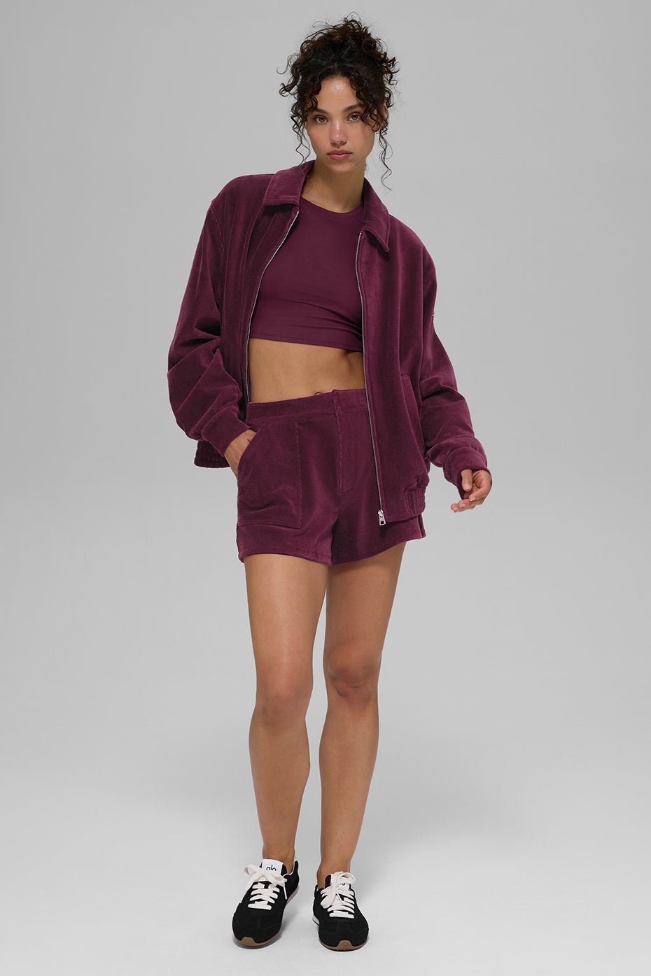 alo Micro Corduroy On Duty Jacket - Burgundy