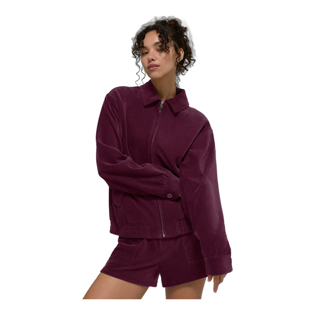 alo Micro Corduroy On Duty Jacket - Burgundy
