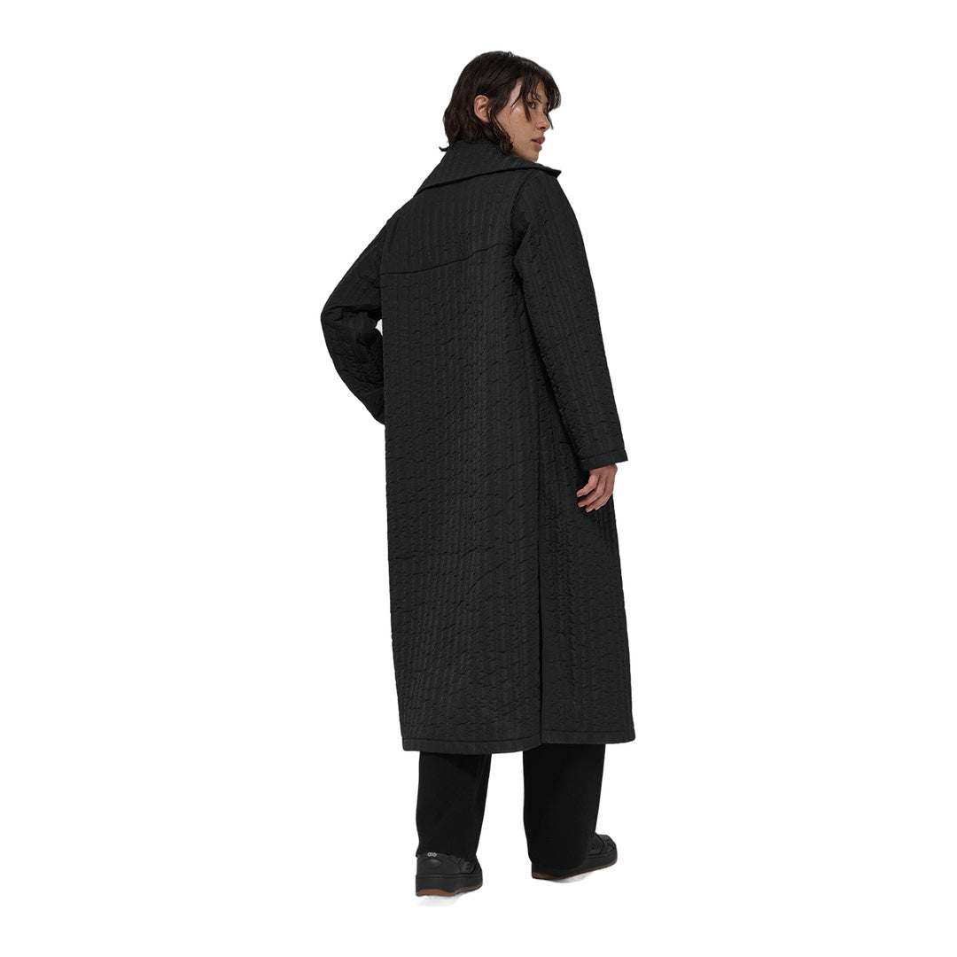alo Quilted Skyline Long Coat - Black