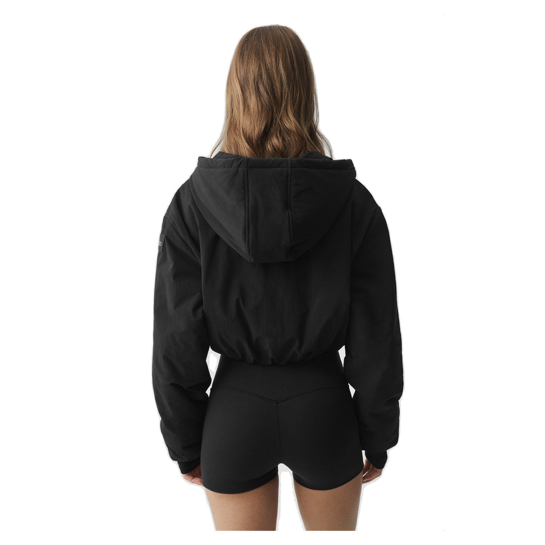 ALO Cropped Mountain Peak Full-Zip Hoodie - Black