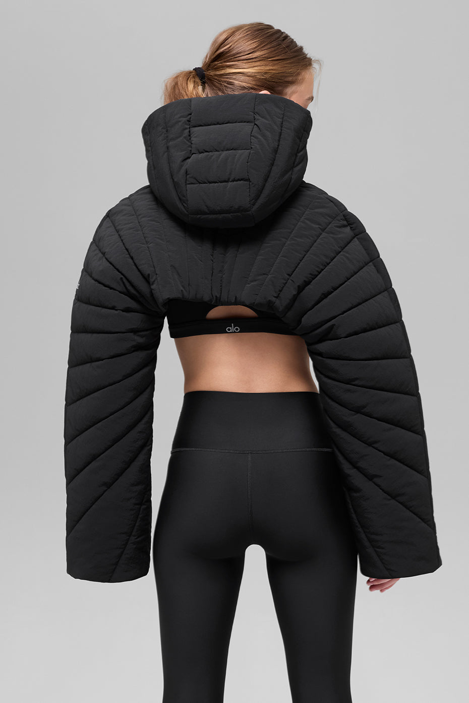 alo Quilted Starlight Puffer Shrug - Black