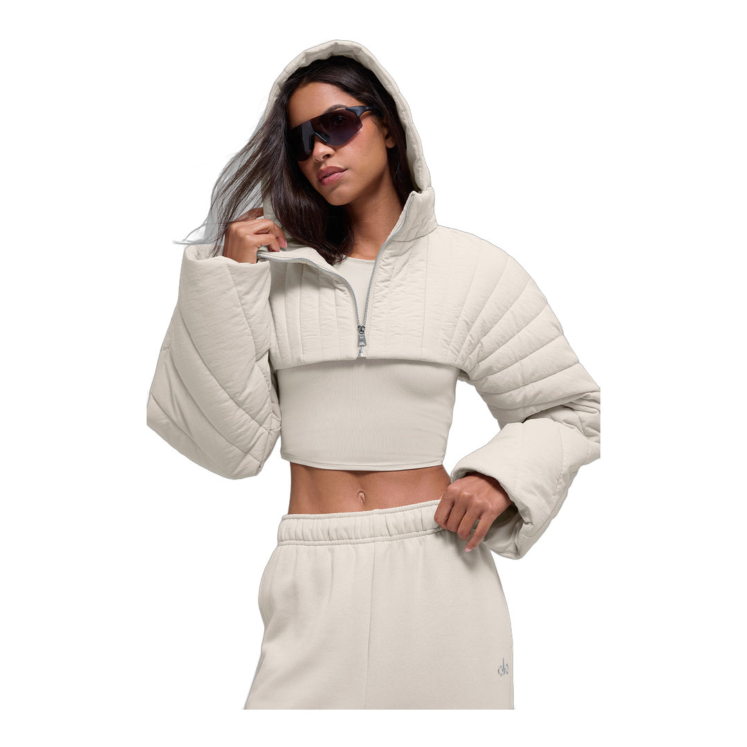 alo Quilted Starlight Puffer Shrug - Bone