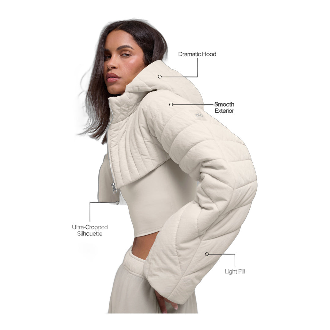 alo Quilted Starlight Puffer Shrug - Bone