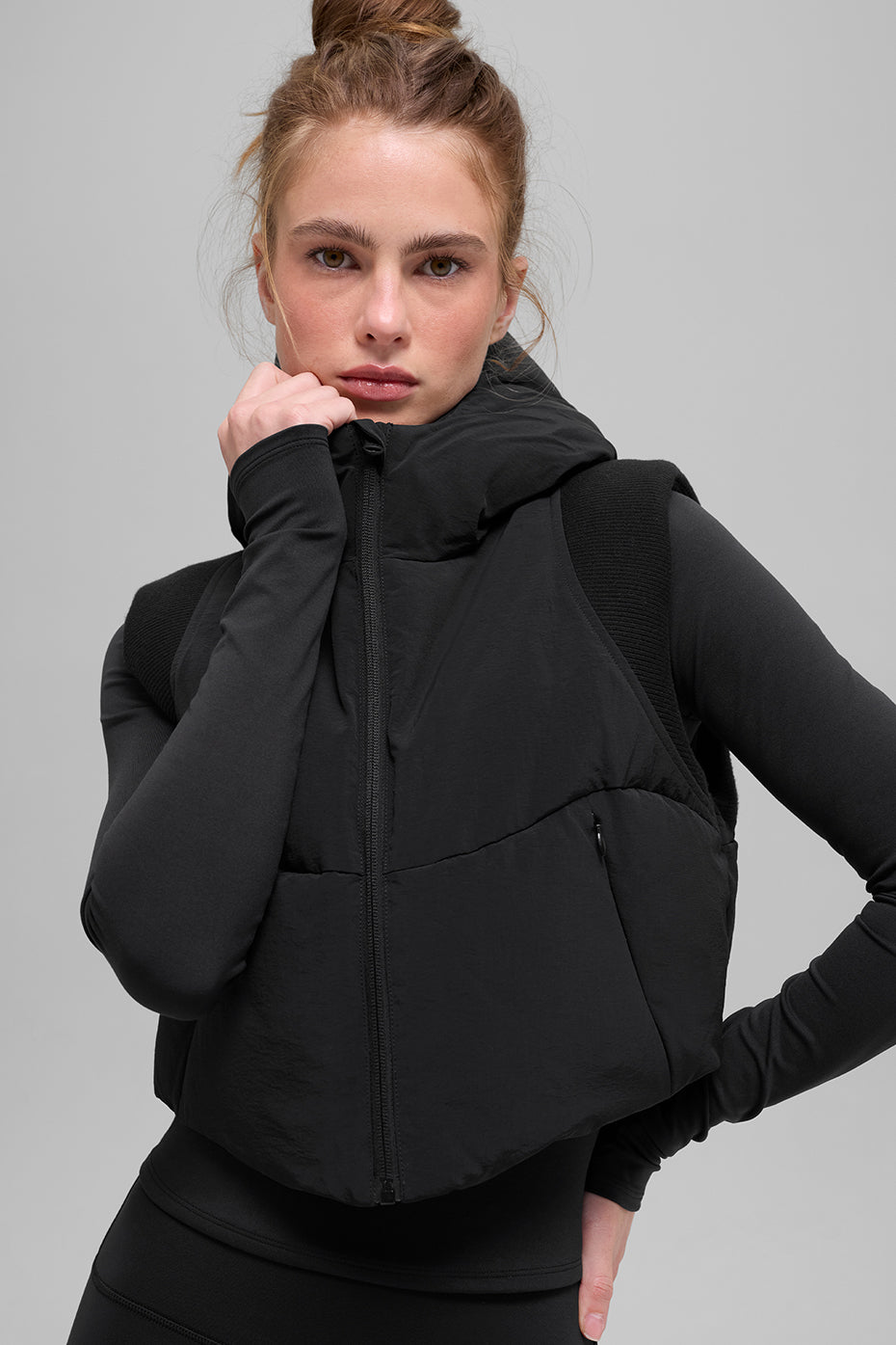 alo Fast Lane Puffer Vest - Black