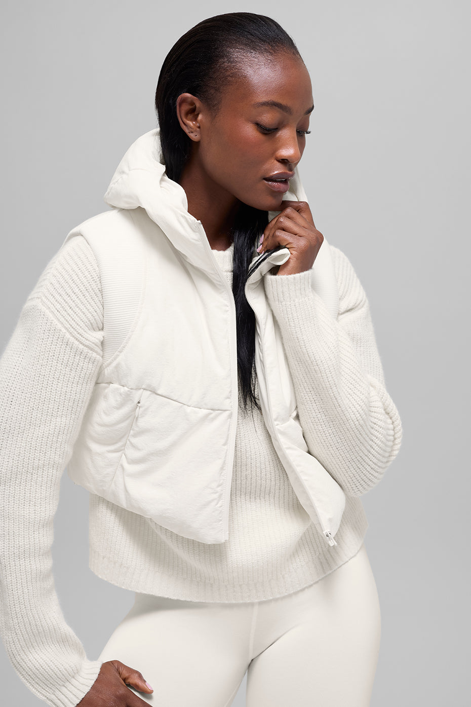 alo Fast Lane Puffer Vest - Ivory