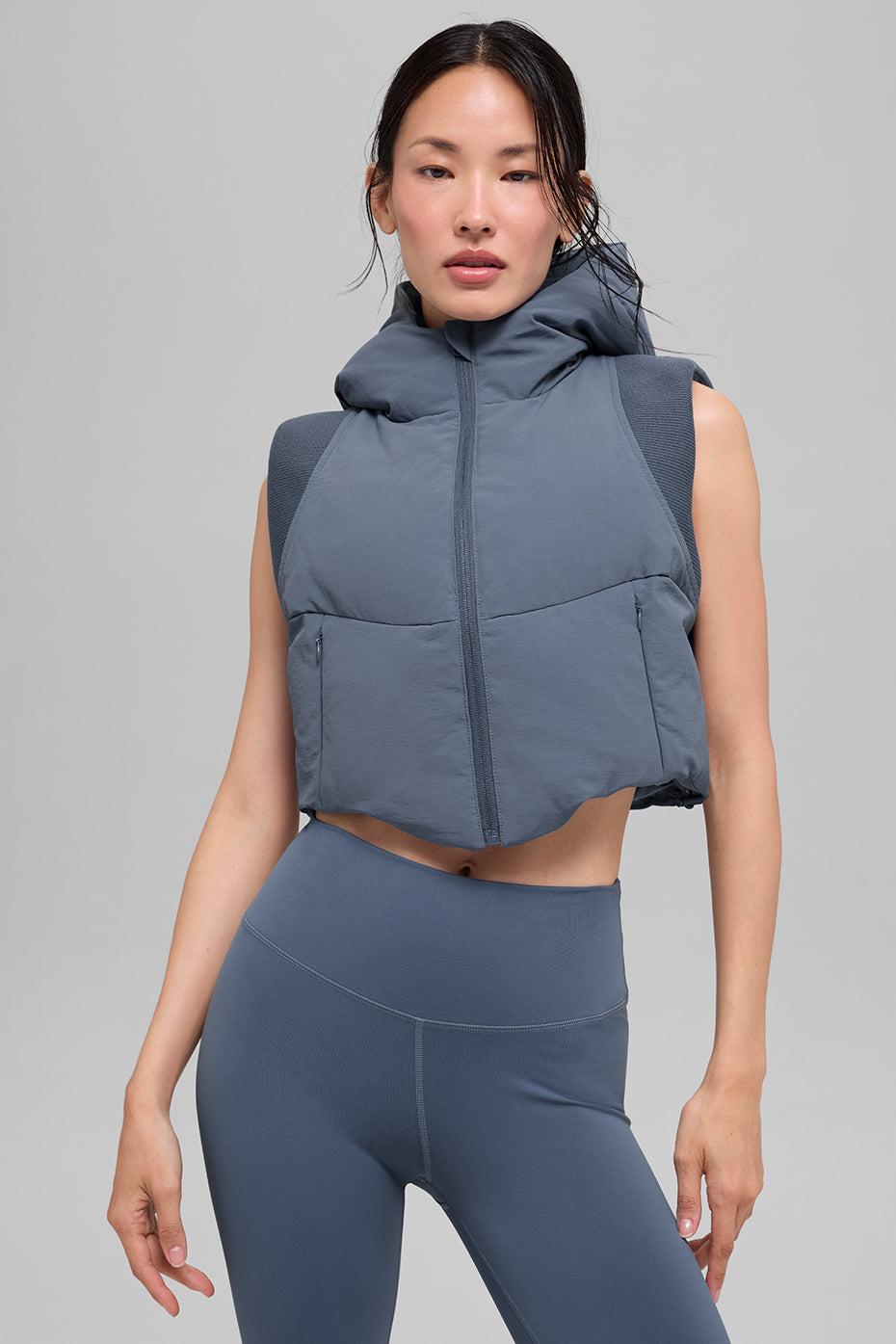 alo Fast Lane Puffer Vest - Bluestone