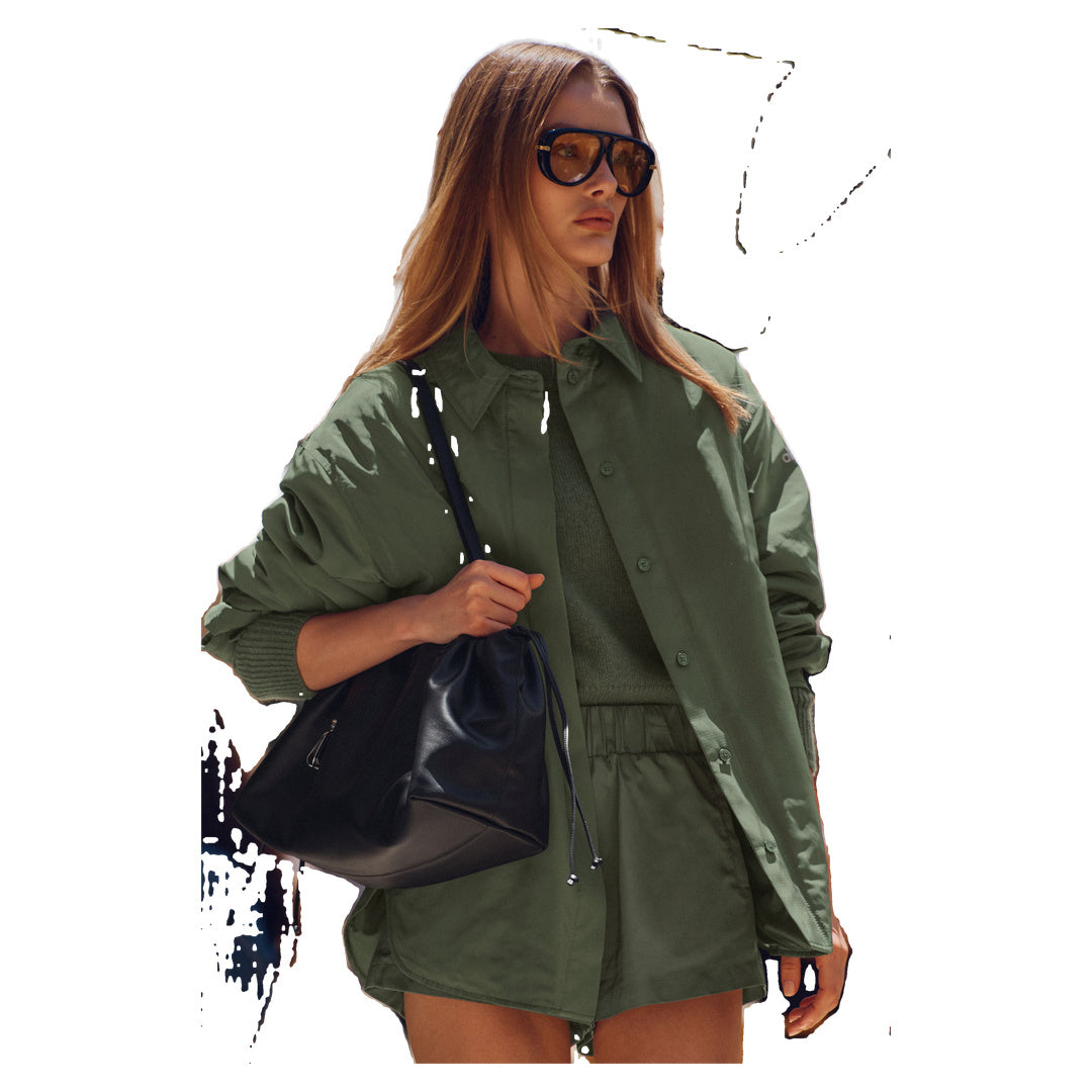 ALO Socialite Shacket - Bamboo Green