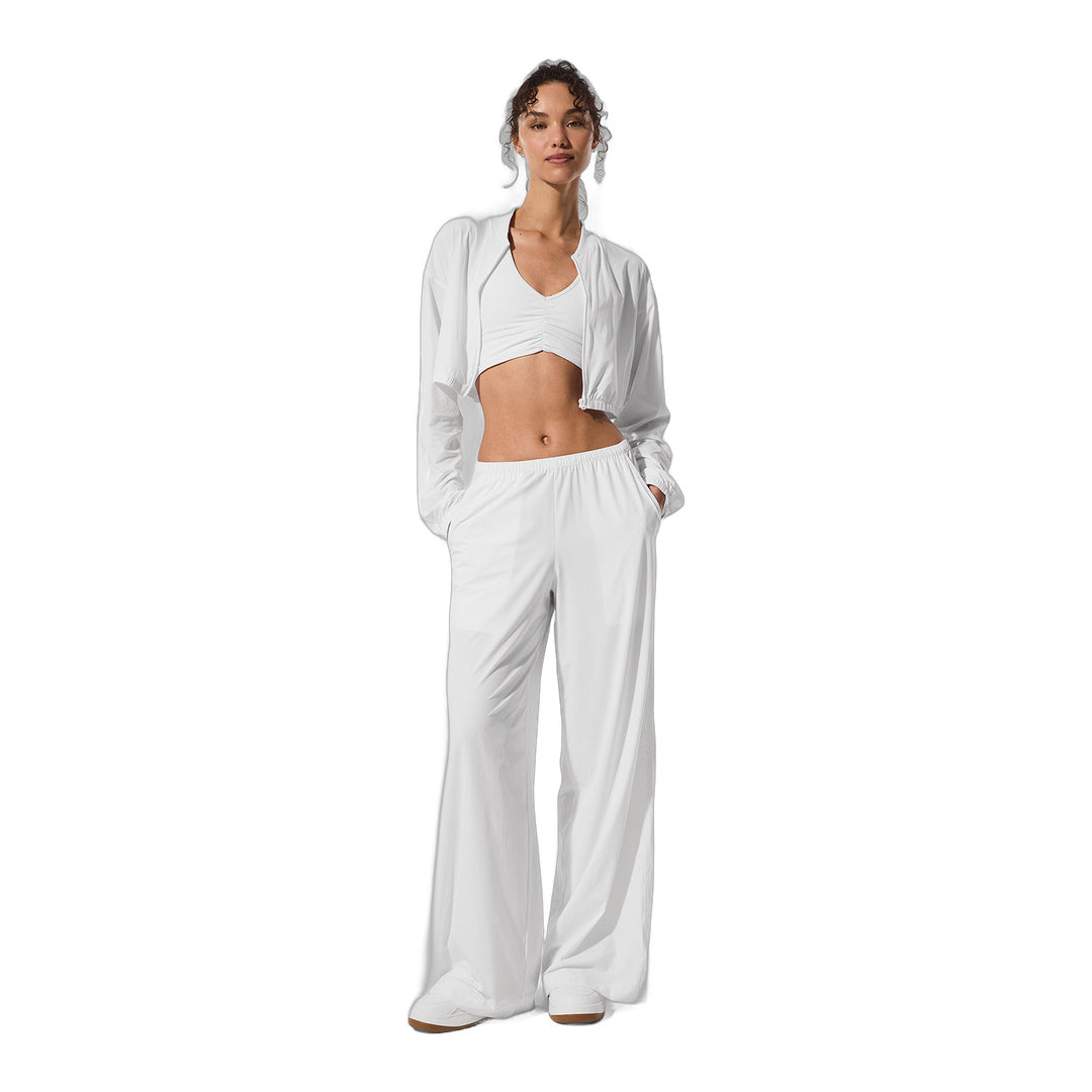 alo Cropped Breezy Full-Zip Cover Up - White