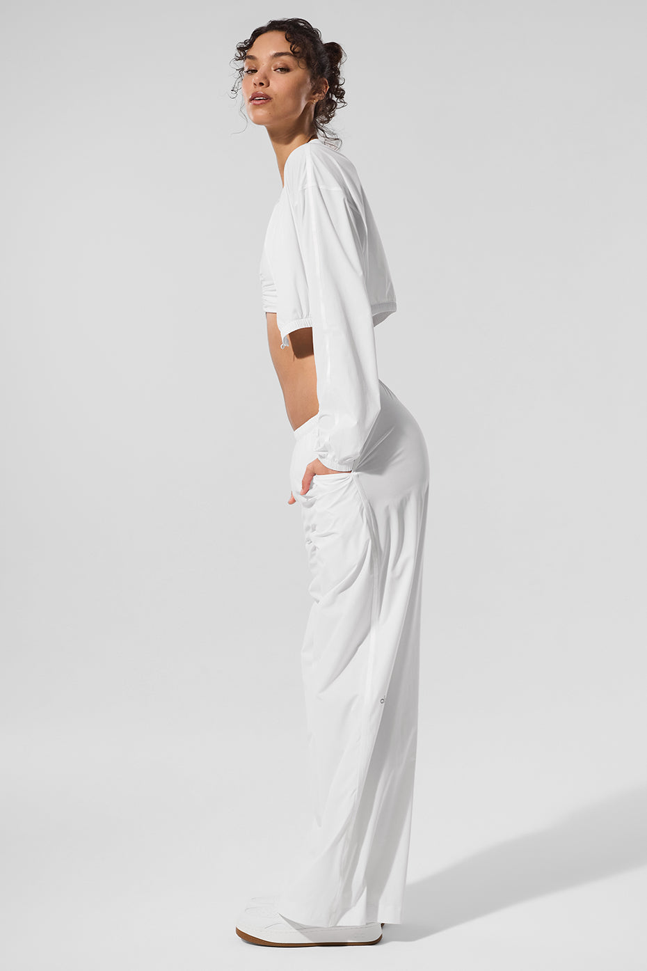 alo Cropped Breezy Full-Zip Cover Up - White