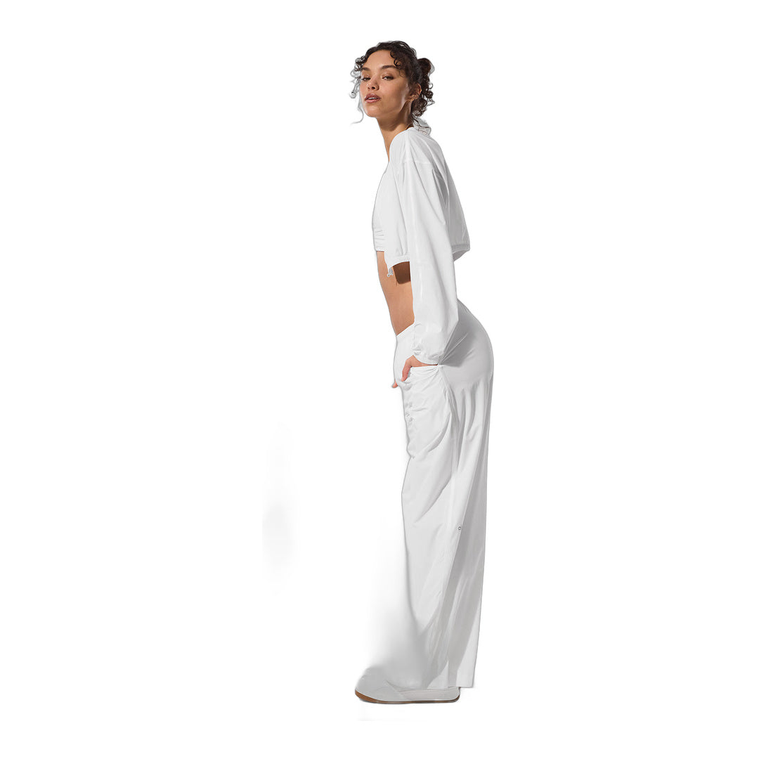 alo Cropped Breezy Full-Zip Cover Up - White