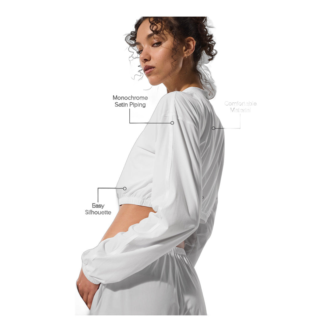 alo Cropped Breezy Full-Zip Cover Up - White