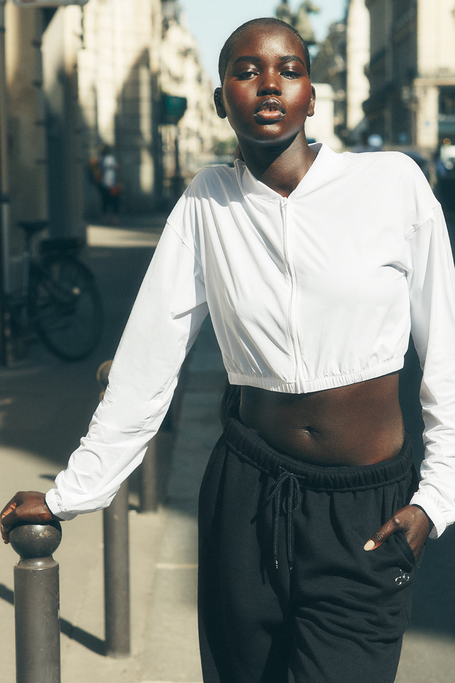 alo Cropped Breezy Full-Zip Cover Up - White