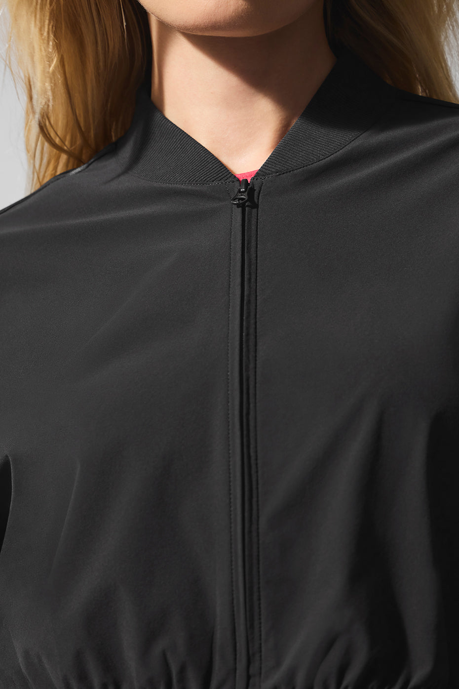 alo Cropped Breezy Full-Zip Cover Up - Black