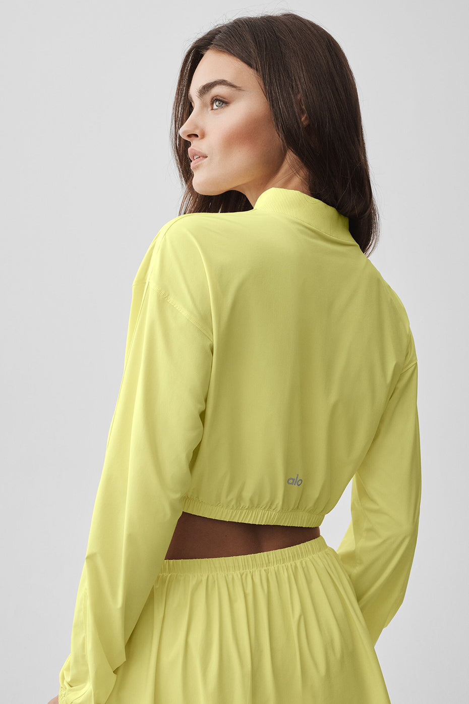 alo Cropped Breezy Full-Zip Cover Up - Sunshine
