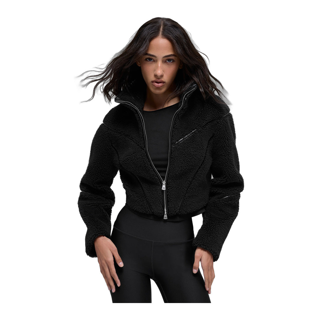 alo Sherpa Cropped Slope Side Jacket - Black