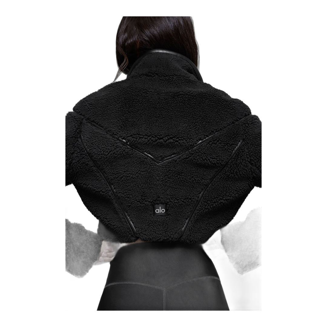 alo Sherpa Cropped Slope Side Jacket - Black