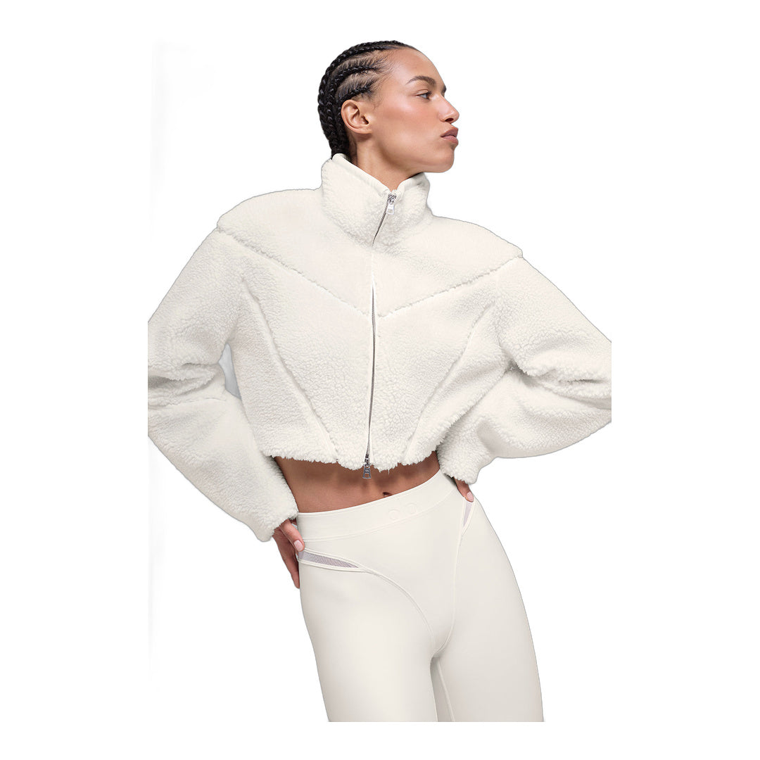 alo Sherpa Cropped Slope Side Jacket - Ivory