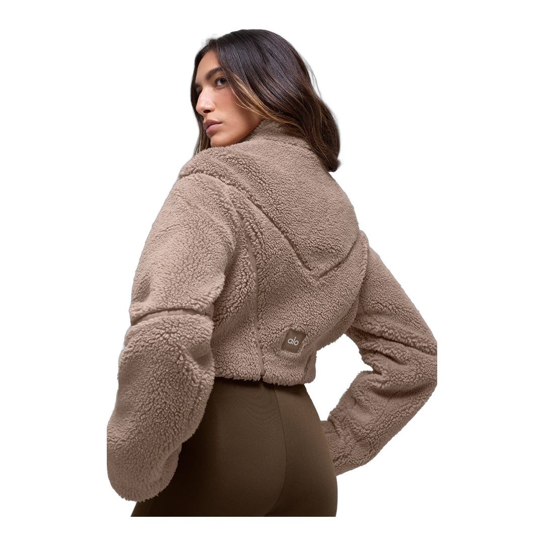 alo Sherpa Cropped Slope Side Jacket - Chai Latte