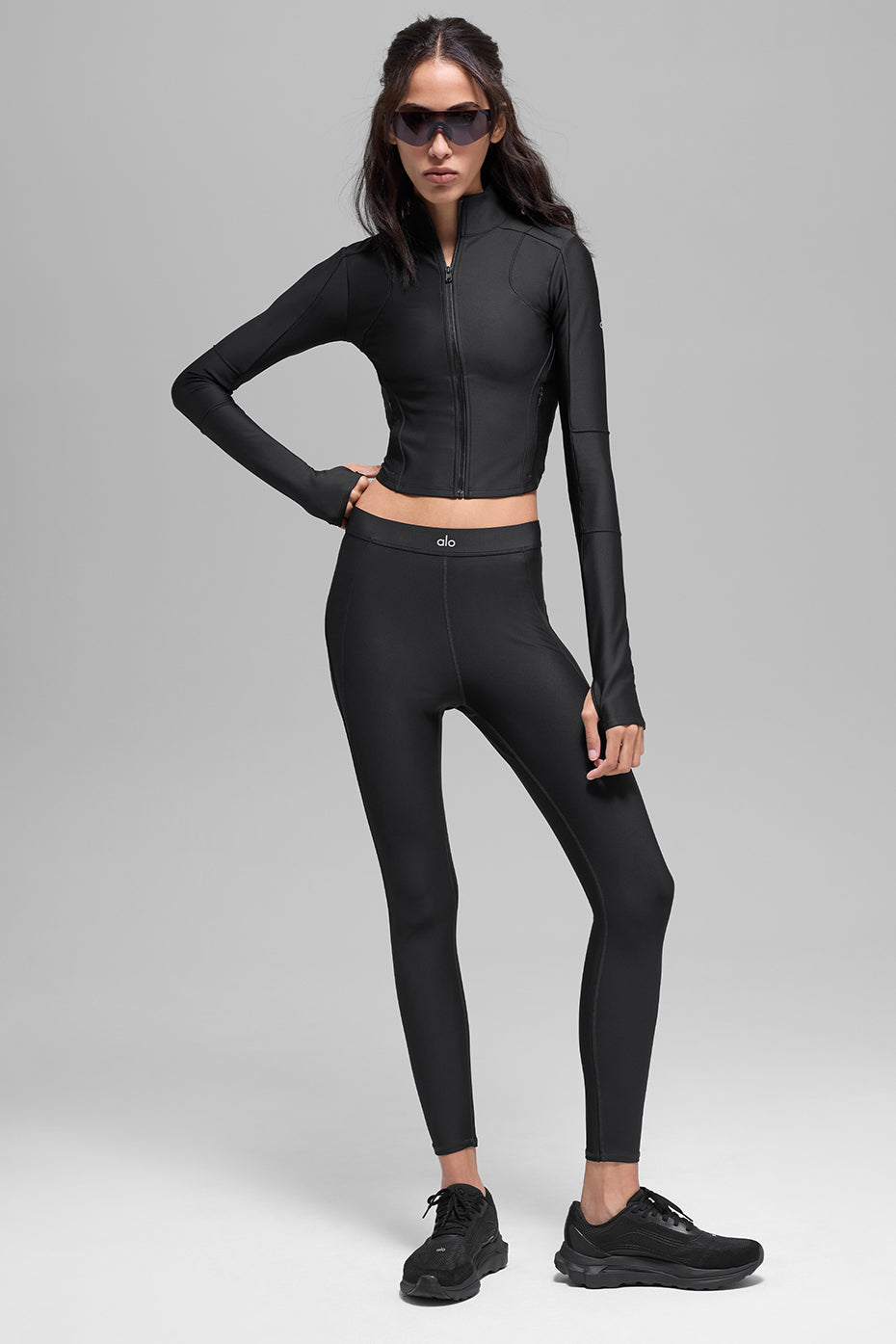 alo Airlift Ignite Zip Up Jacket - Black