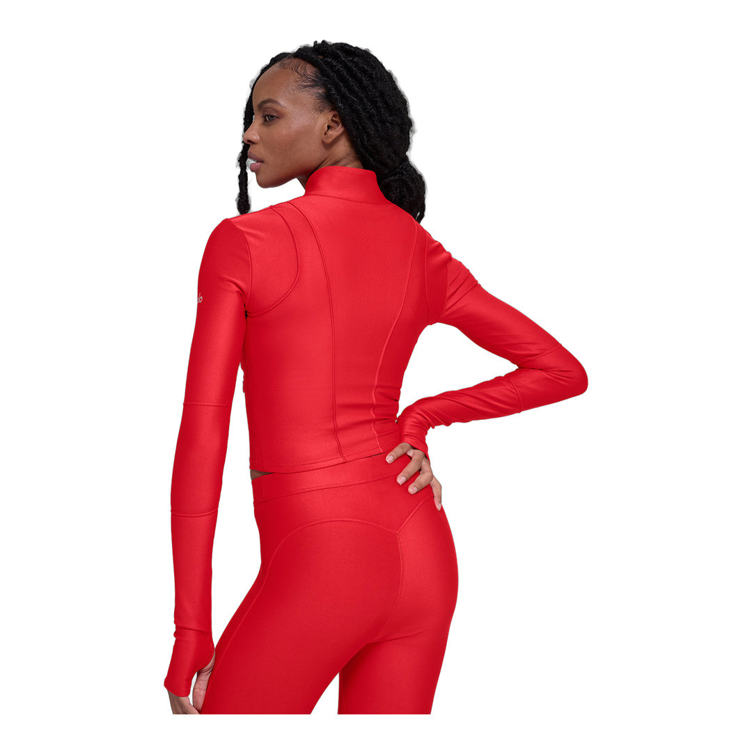 alo Airlift Ignite Zip Up Jacket - Bright Red
